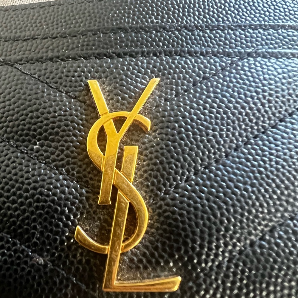 Saint Laurent YSL Quilted Leather Cassandre Matelasse Card Case Holder Wallet - Picture 14 of 15
